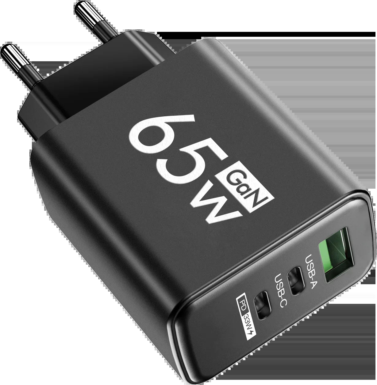 Total 65W Gan Charger USB PD Type C Fast Charging Mobile Phone Adapter QC3.0 for Iphone 14 15 Pro Max Samsung Galaxy S24 Xiaomi