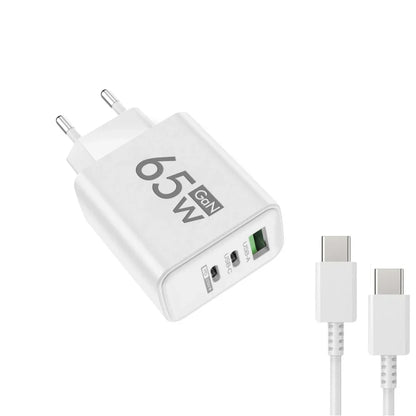 Total 65W Gan Charger USB PD Type C Fast Charging Mobile Phone Adapter QC3.0 for Iphone 14 15 Pro Max Samsung Galaxy S24 Xiaomi
