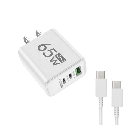 Total 65W Gan Charger USB PD Type C Fast Charging Mobile Phone Adapter QC3.0 for Iphone 14 15 Pro Max Samsung Galaxy S24 Xiaomi