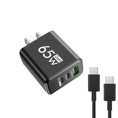 Total 65W Gan Charger USB PD Type C Fast Charging Mobile Phone Adapter QC3.0 for Iphone 14 15 Pro Max Samsung Galaxy S24 Xiaomi