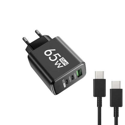 Total 65W Gan Charger USB PD Type C Fast Charging Mobile Phone Adapter QC3.0 for Iphone 14 15 Pro Max Samsung Galaxy S24 Xiaomi