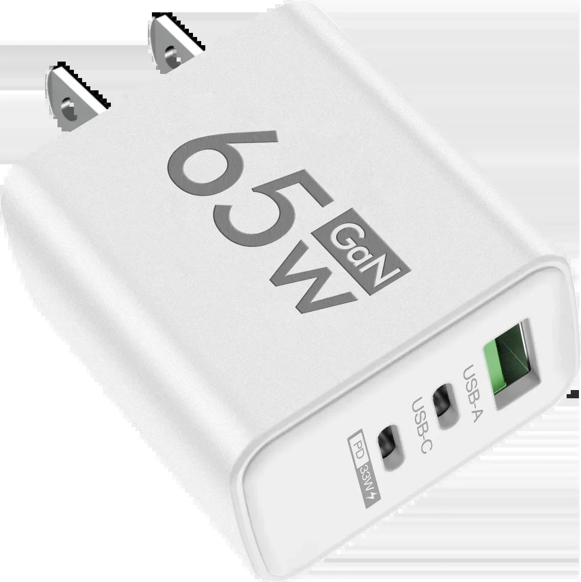 Total 65W Gan Charger USB PD Type C Fast Charging Mobile Phone Adapter QC3.0 for Iphone 14 15 Pro Max Samsung Galaxy S24 Xiaomi